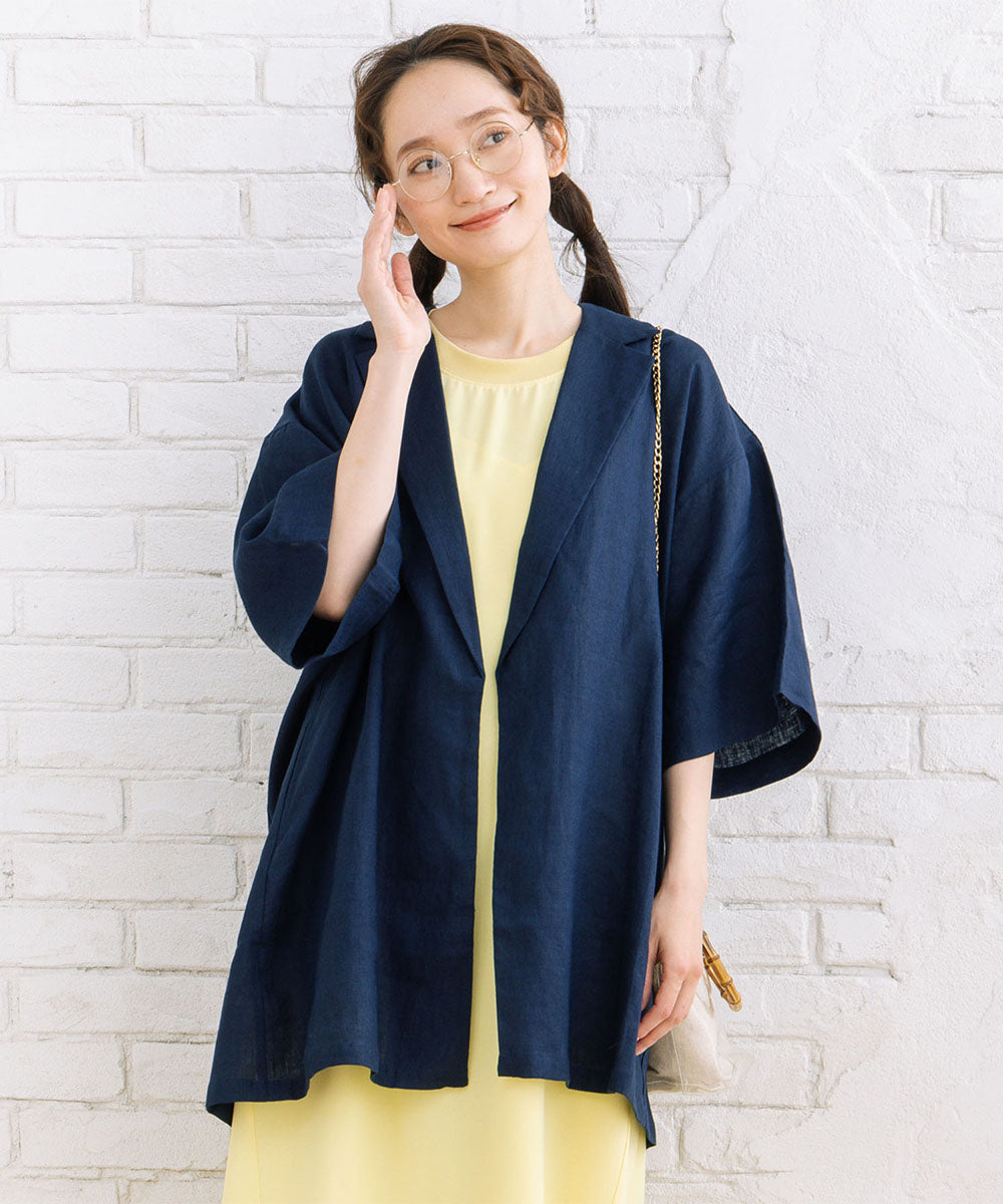 20-5464　[Rogique]リネンハーフスリーブジャケット【先行予約】