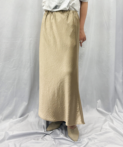 【INNOWAVE】【R】シルキーサテンフレアスカート