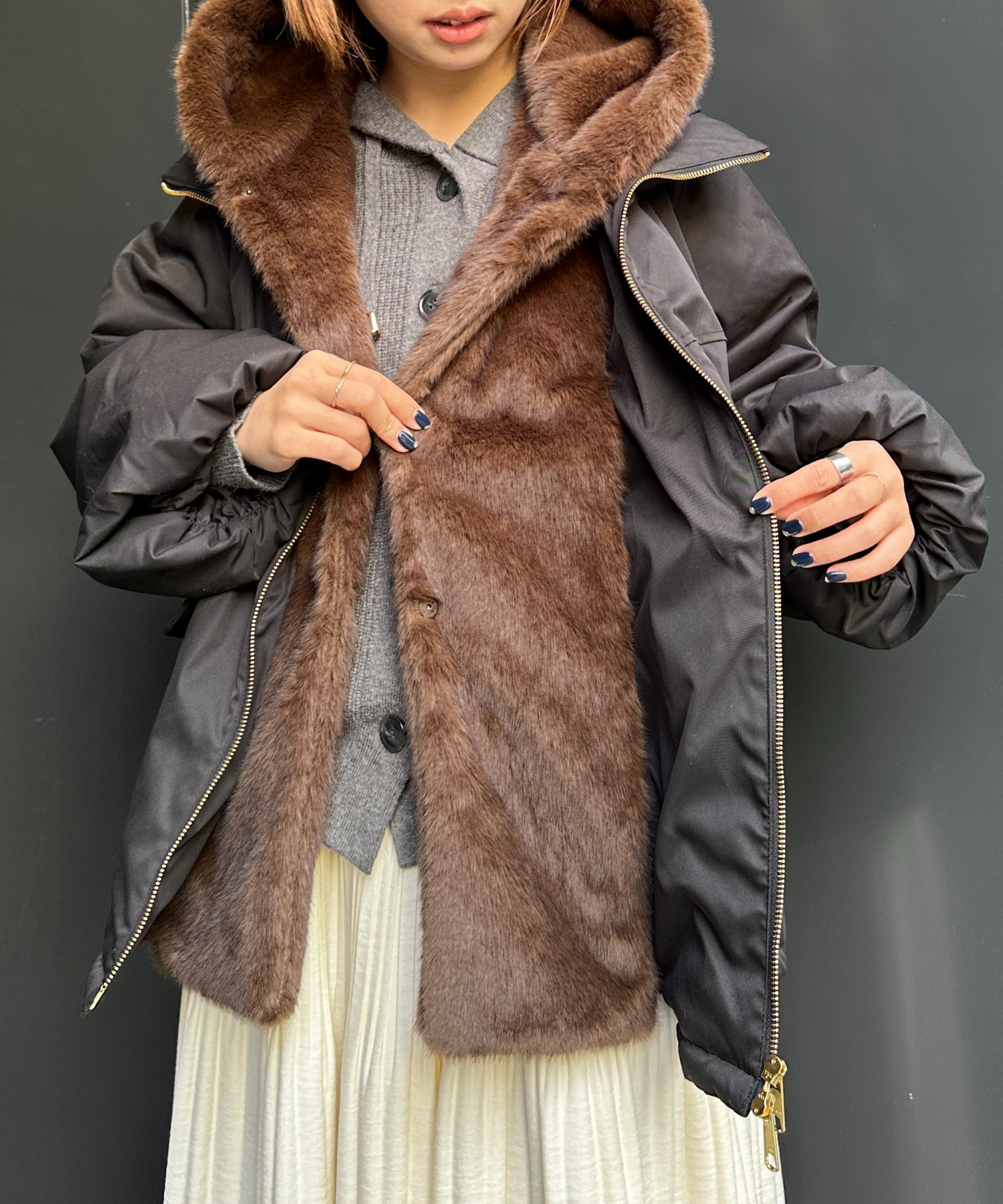 【SEADRAKE】【R】マットツイル2WAY切替ファーブルゾン