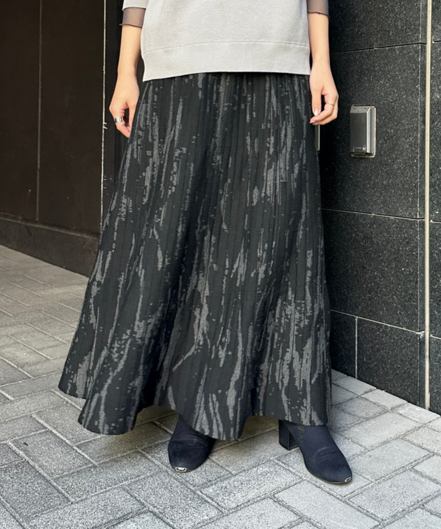 【JETSET SOLO PLUS】レイニージャカードニットスカート