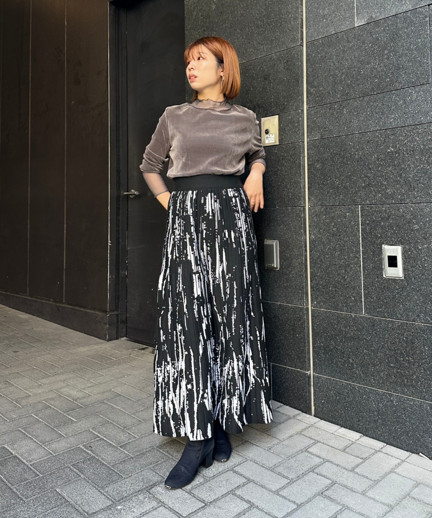 【JETSET SOLO PLUS】レイニージャカードニットスカート