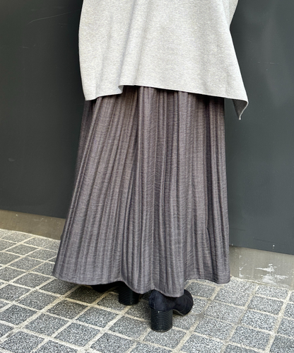 【FONT LAB】ミストウールタッチダブルプリーツスカート