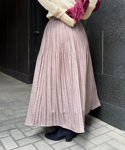 【FONT LAB】ミストウールタッチダブルプリーツスカート