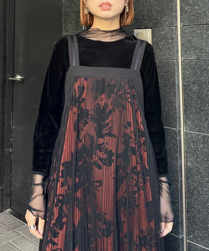 【FONT LAB】シアーベロアチュールコンビハイネック