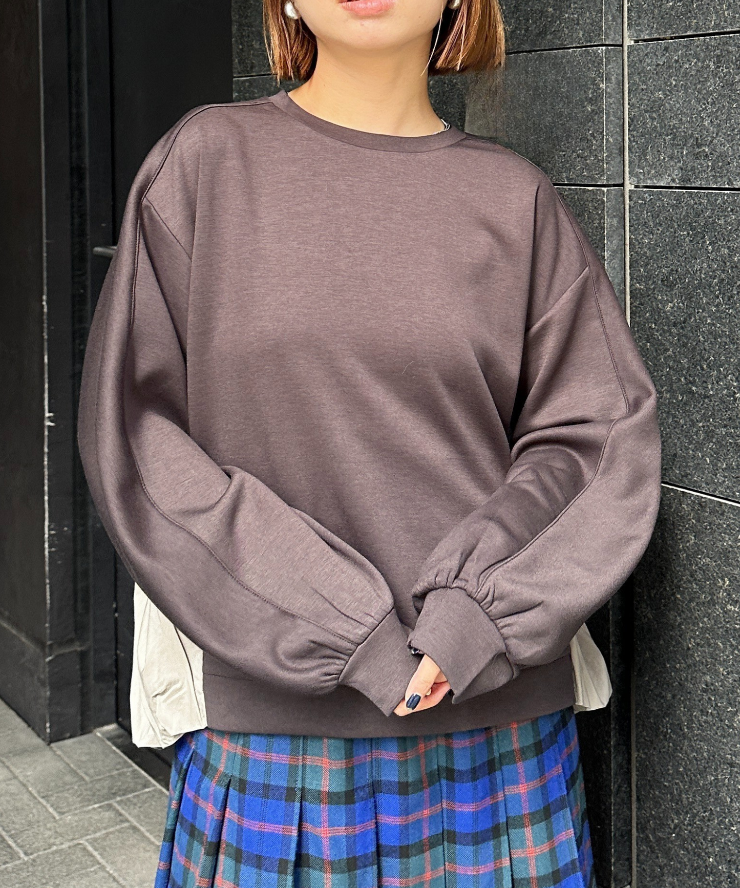 【FONT LAB】バックバルーンドッキングカットソー