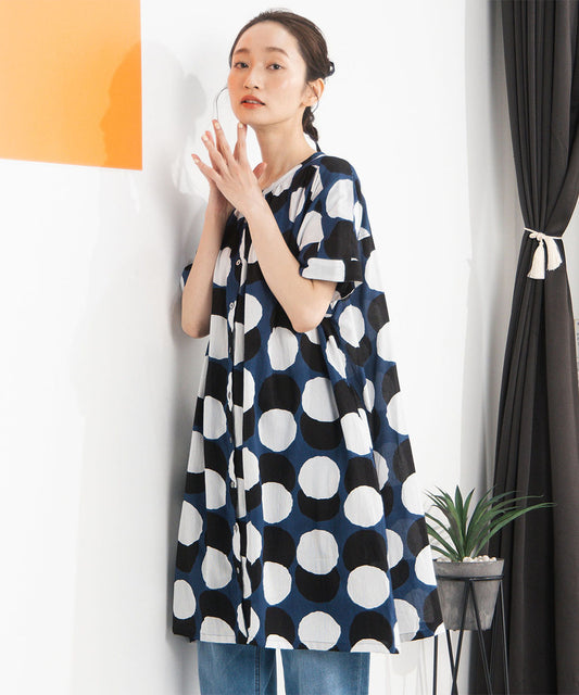 30-9673　サークルプリントチュニック【先行予約】