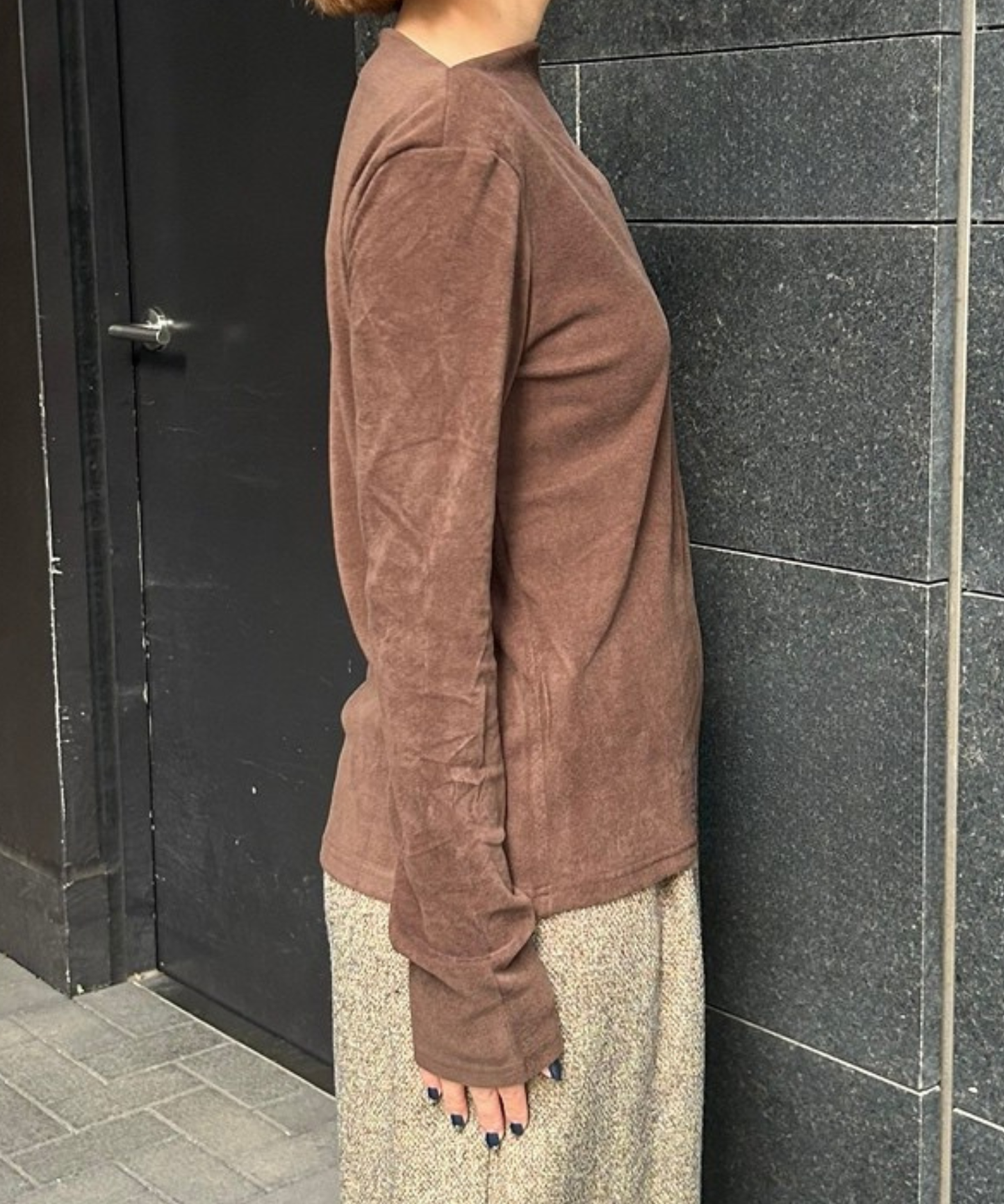 【JETSET SOLO PLUS】マットベロアボートネックカットソー