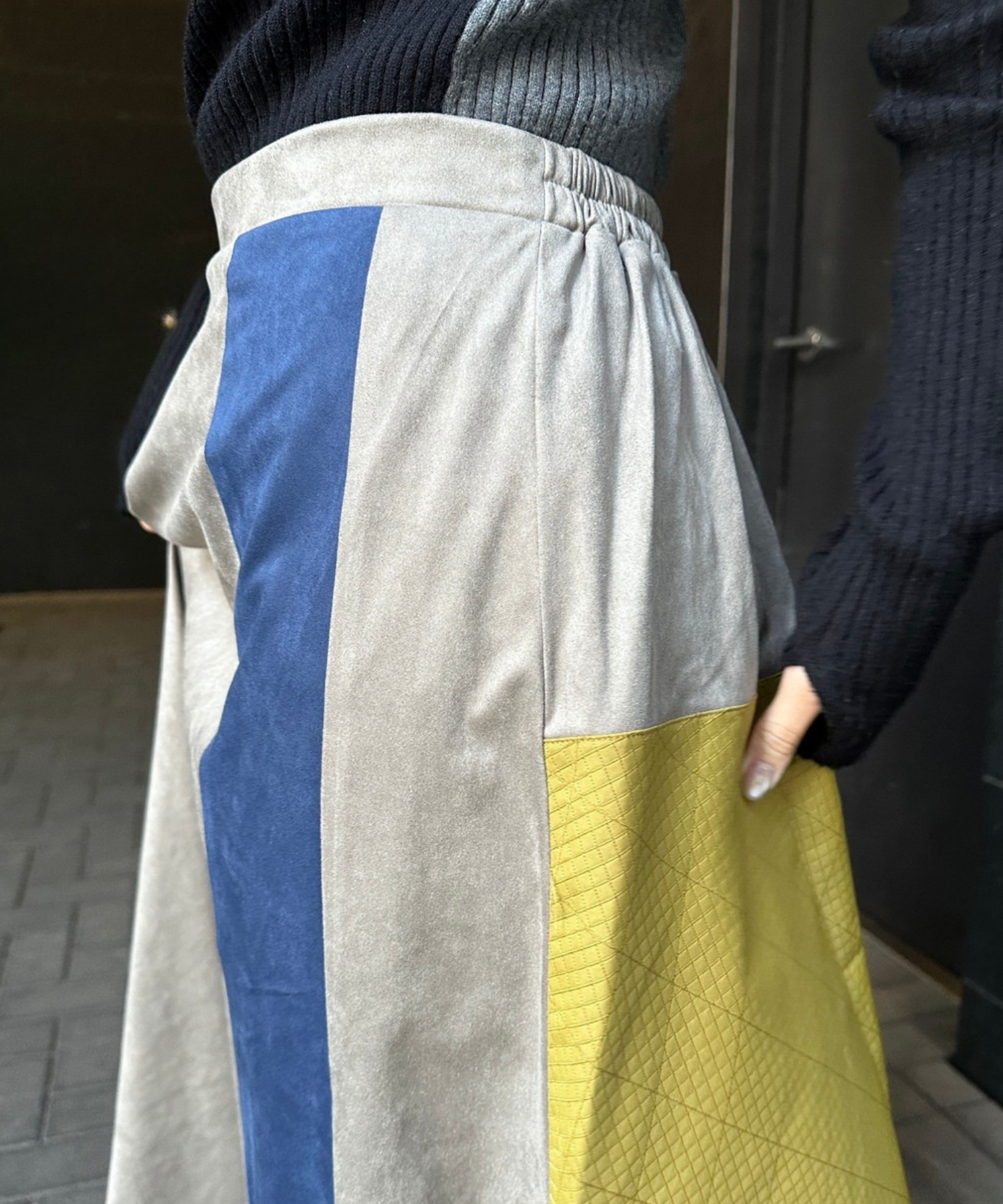 【FONT LAB】異素材コンビスウェードスカート