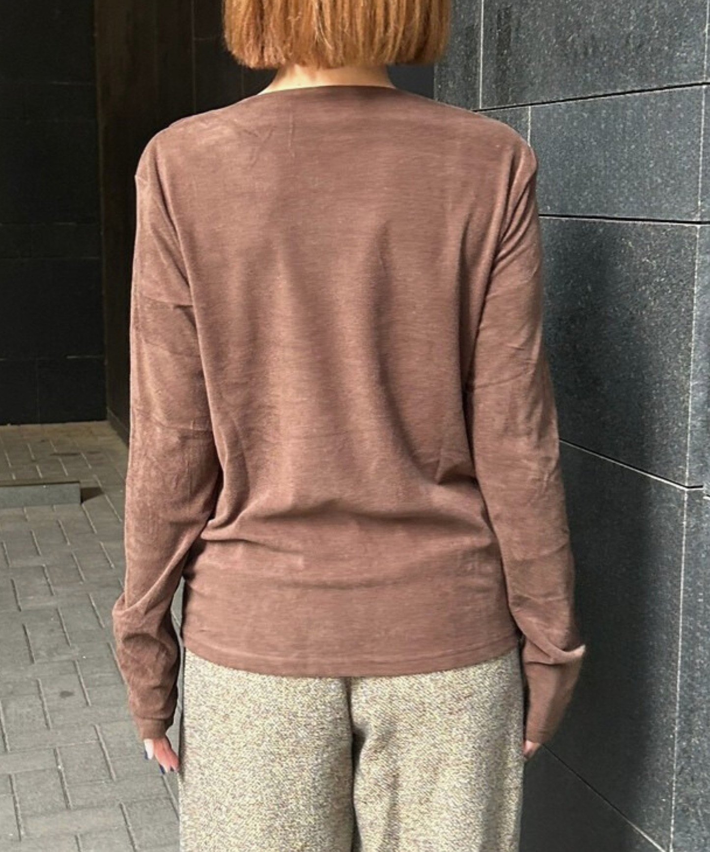 【JETSET SOLO PLUS】マットベロアボートネックカットソー