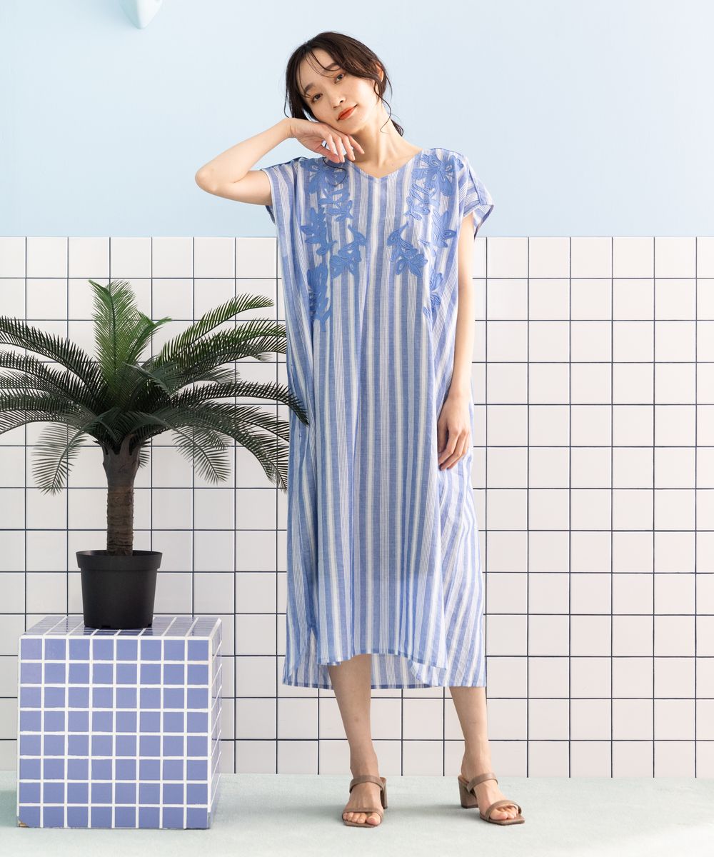 大きいサイズ レディース ワンピース ストライプ 半袖｜sabstreet my standard(サブストリートマイスタンダード) 公式通販