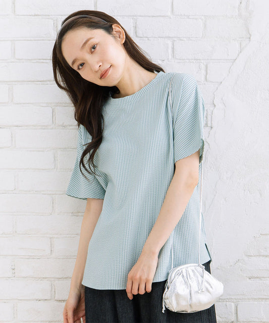 64-2679　〈MADE IN JAPAN〉【LYCRA・COOLMAX・吸汗・速乾】シアサッカーカットソー