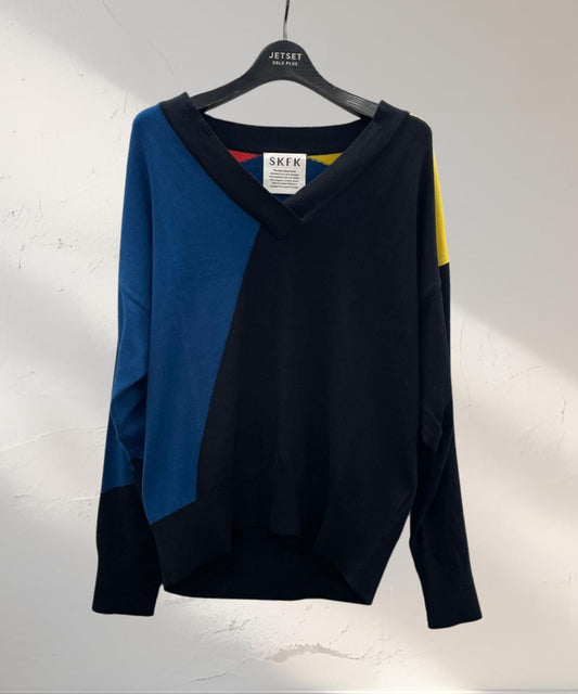 レディース ニット Vネック カラーブロック｜JETSET SOLO PLUS(ジェットセットソロプラス) 公式通販｜レディース ファッション きれいめカジュアル