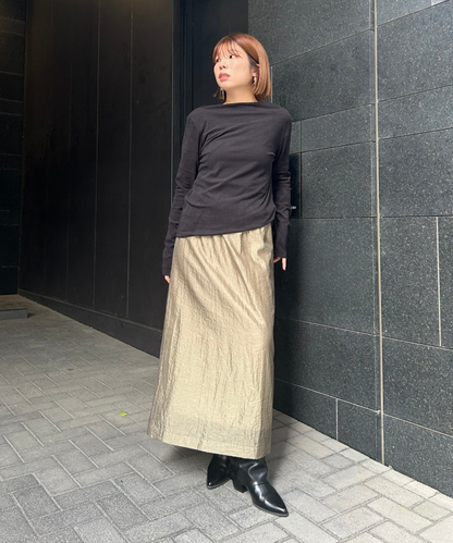 【JETSET SOLO PLUS】マットベロアボートネックカットソー