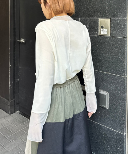 【FONT LAB】シアーベロアチュールコンビハイネック