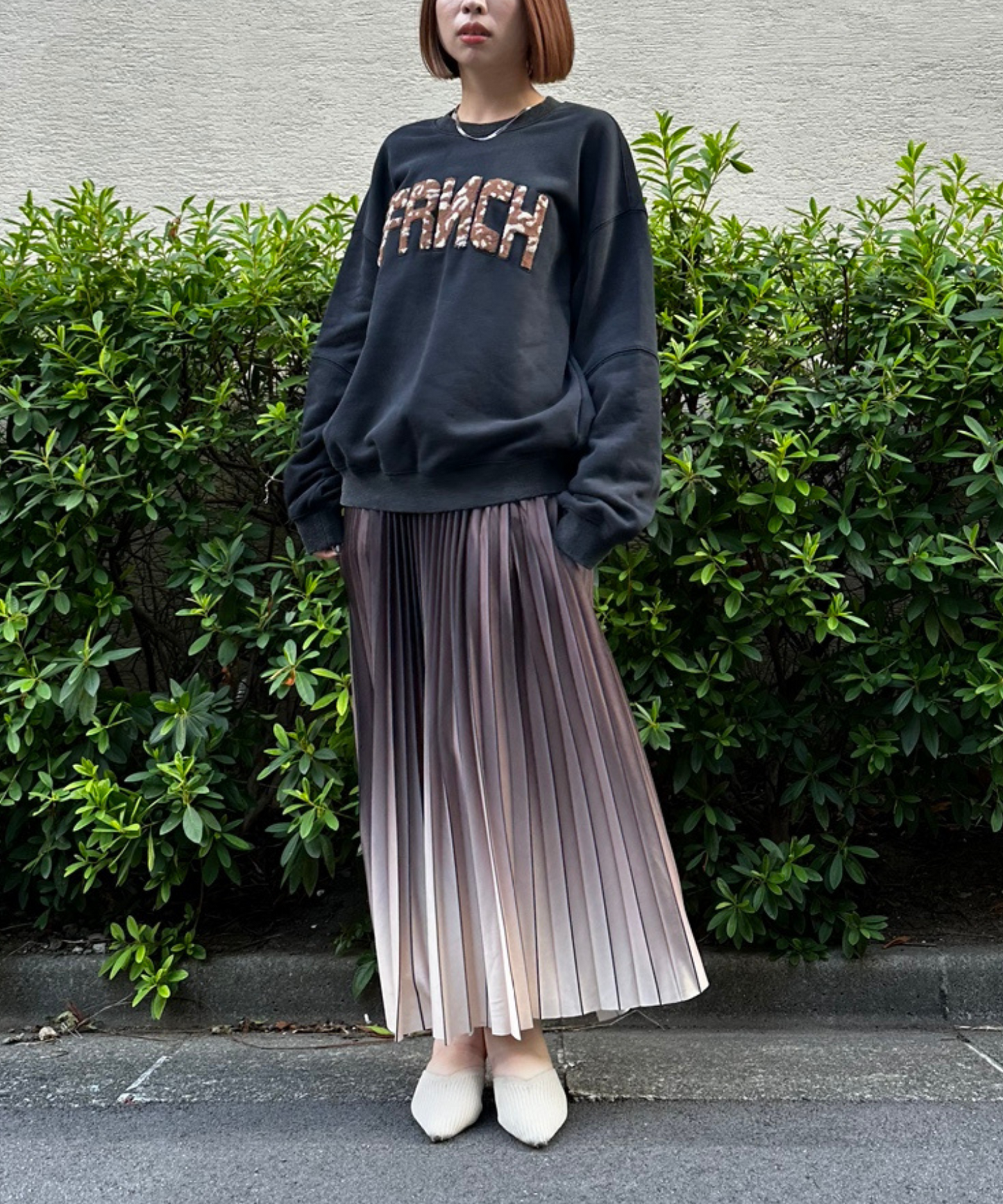 61-5842【FRNCH】レオパードデザインロゴスウェット