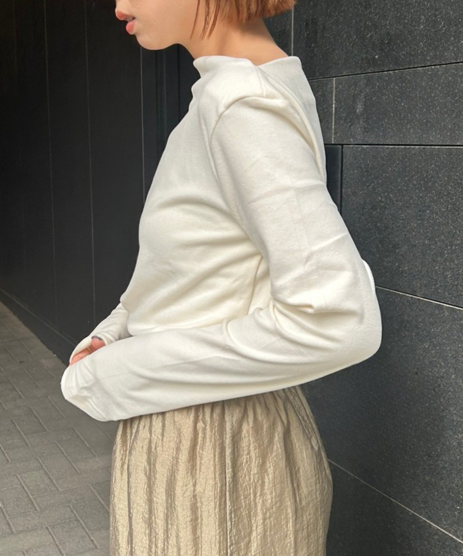 【JETSET SOLO PLUS】マットベロアボートネックカットソー