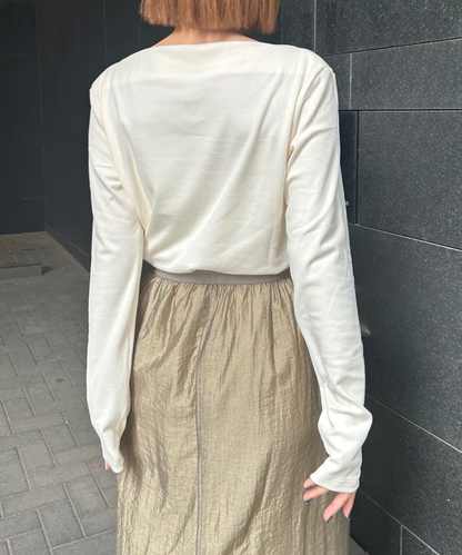 【JETSET SOLO PLUS】マットベロアボートネックカットソー