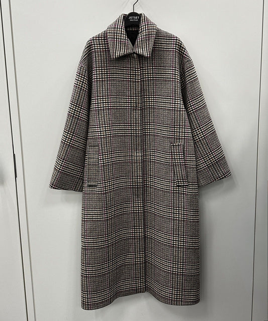 70-5571【MAITE】チェックステンカラーコート