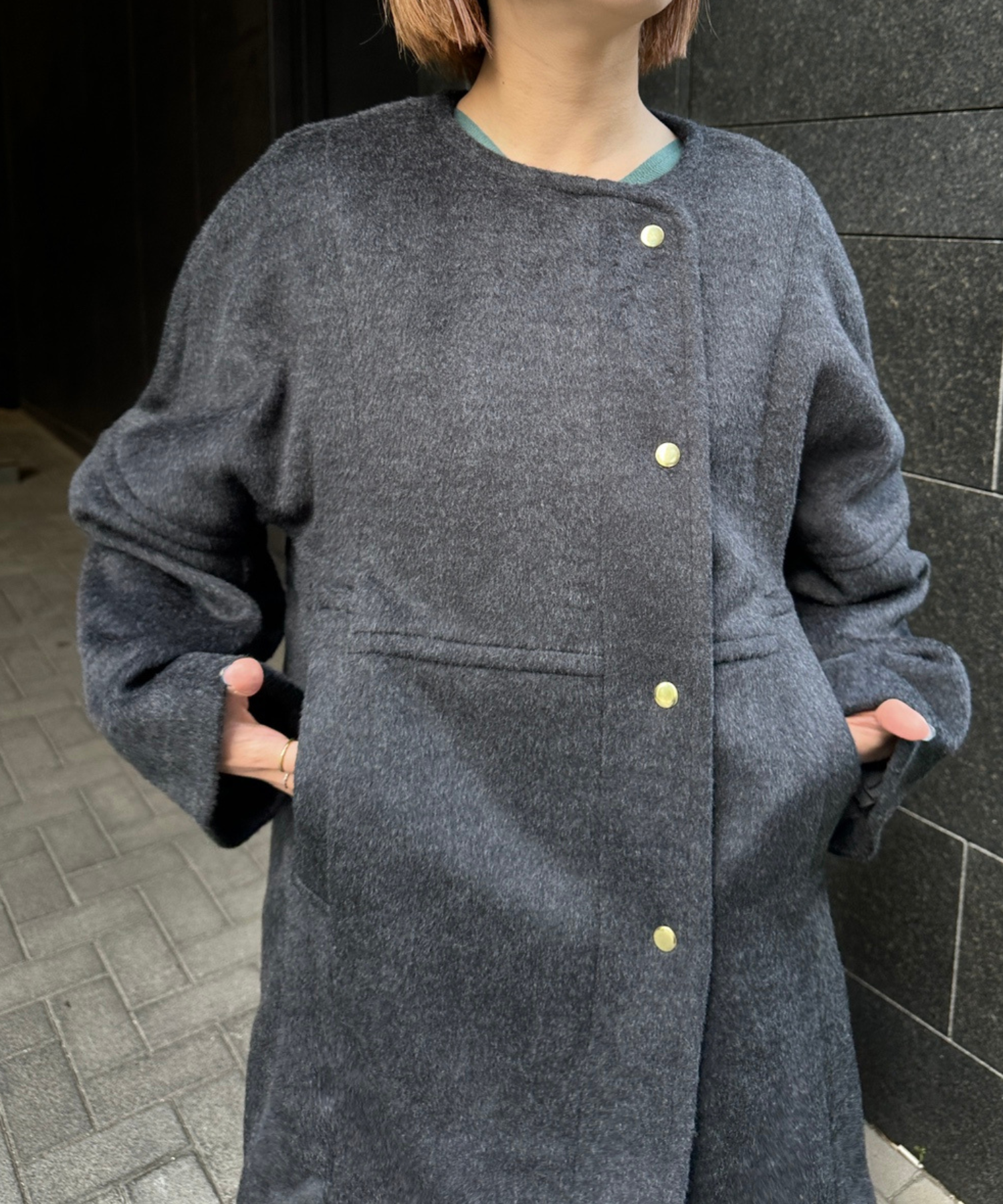 【SEADRAKE】【R】ニットシャギーウールミドルコート