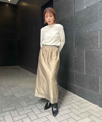 【JETSET SOLO PLUS】マットベロアボートネックカットソー