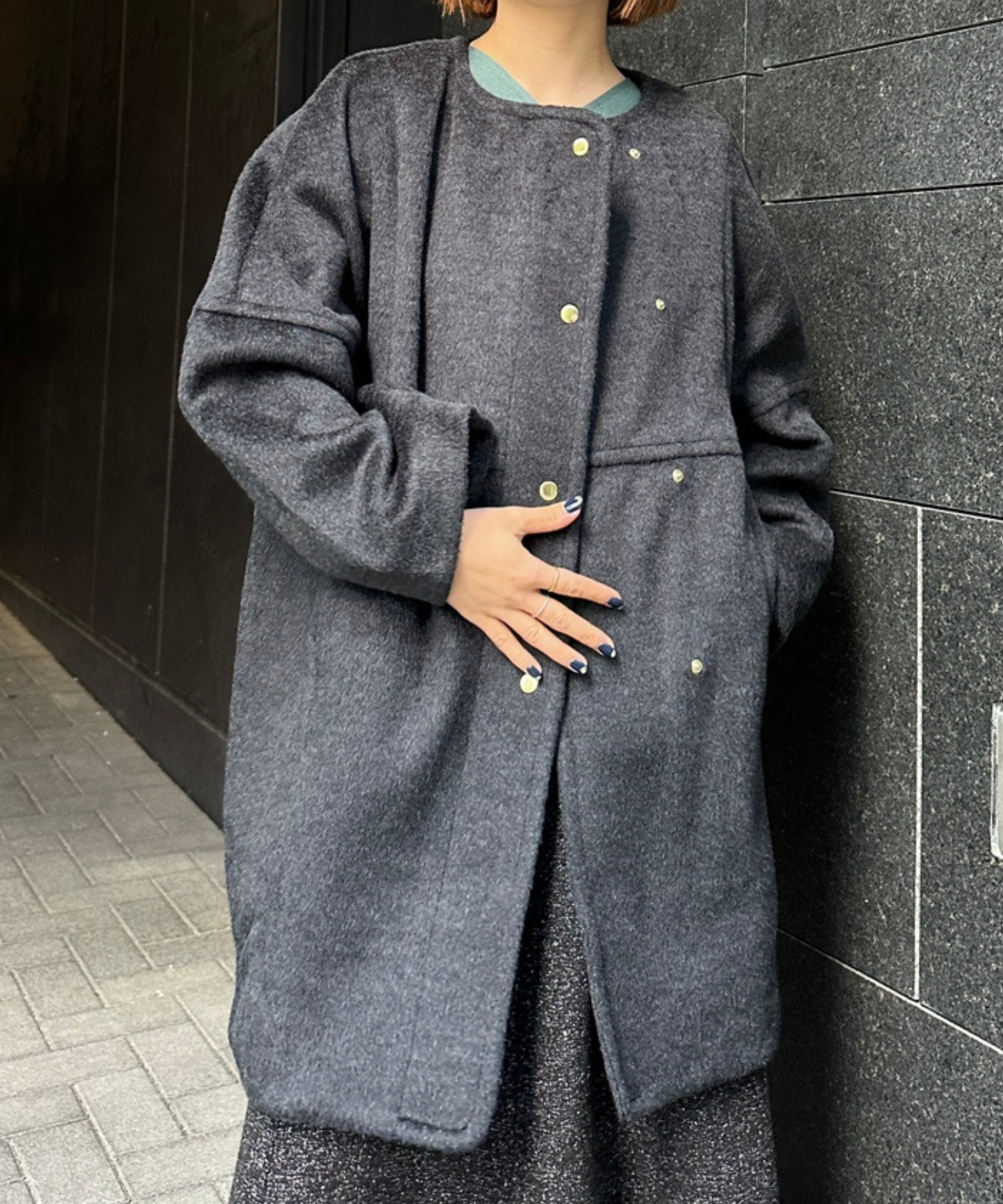 【SEADRAKE】【R】ニットシャギーウールミドルコート