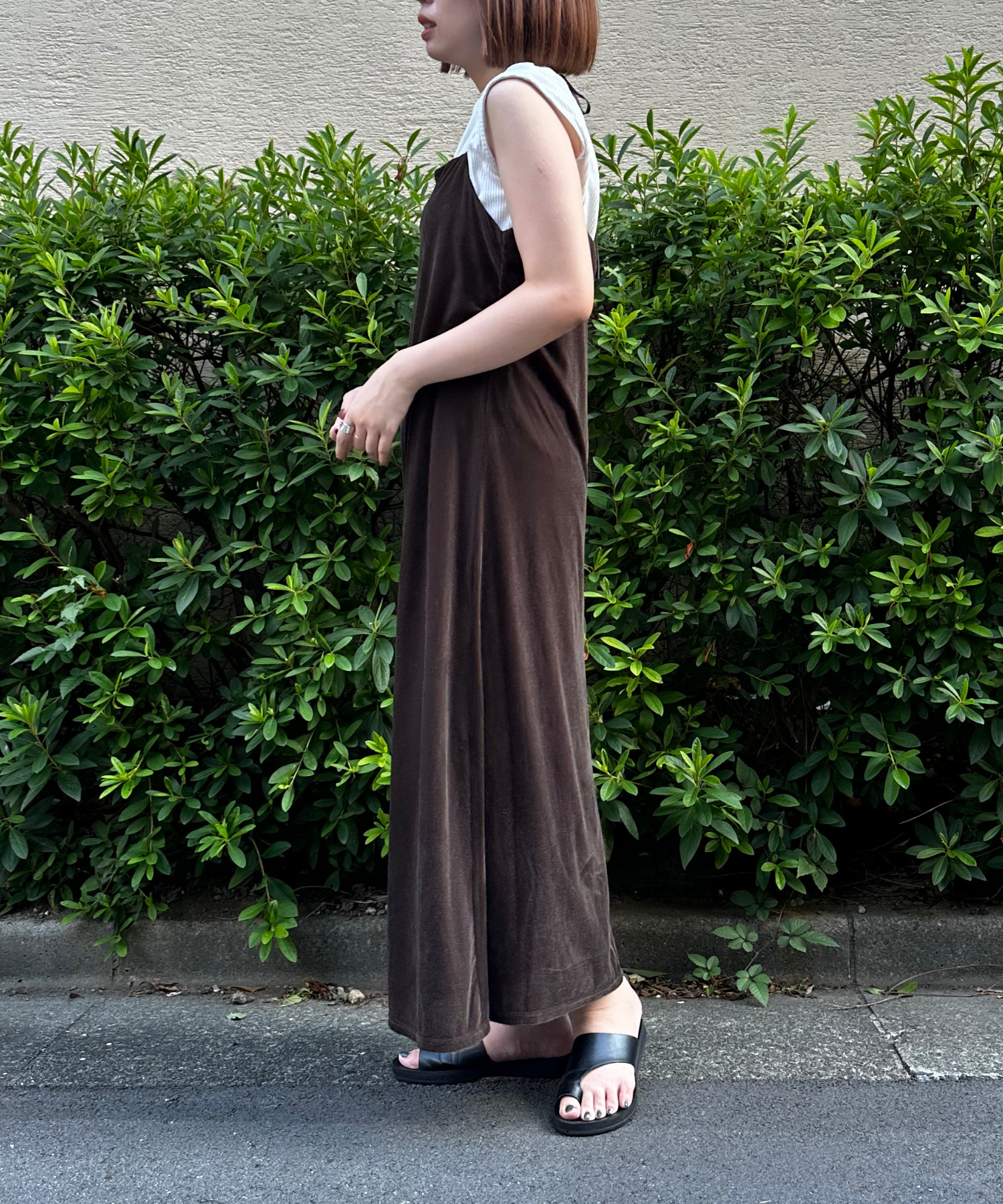 【FONT LAB】シアーベロアホルターキャミワンピース