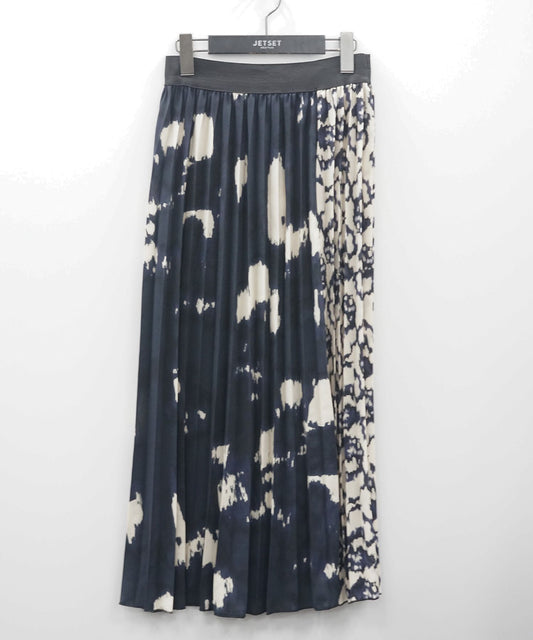 14-5893【la fée maraboutée】【周年】プリントコンビプリーツスカート