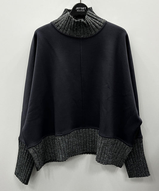 61-5856【FONT LAB】【周年】リブニットコンビダンボールトップス