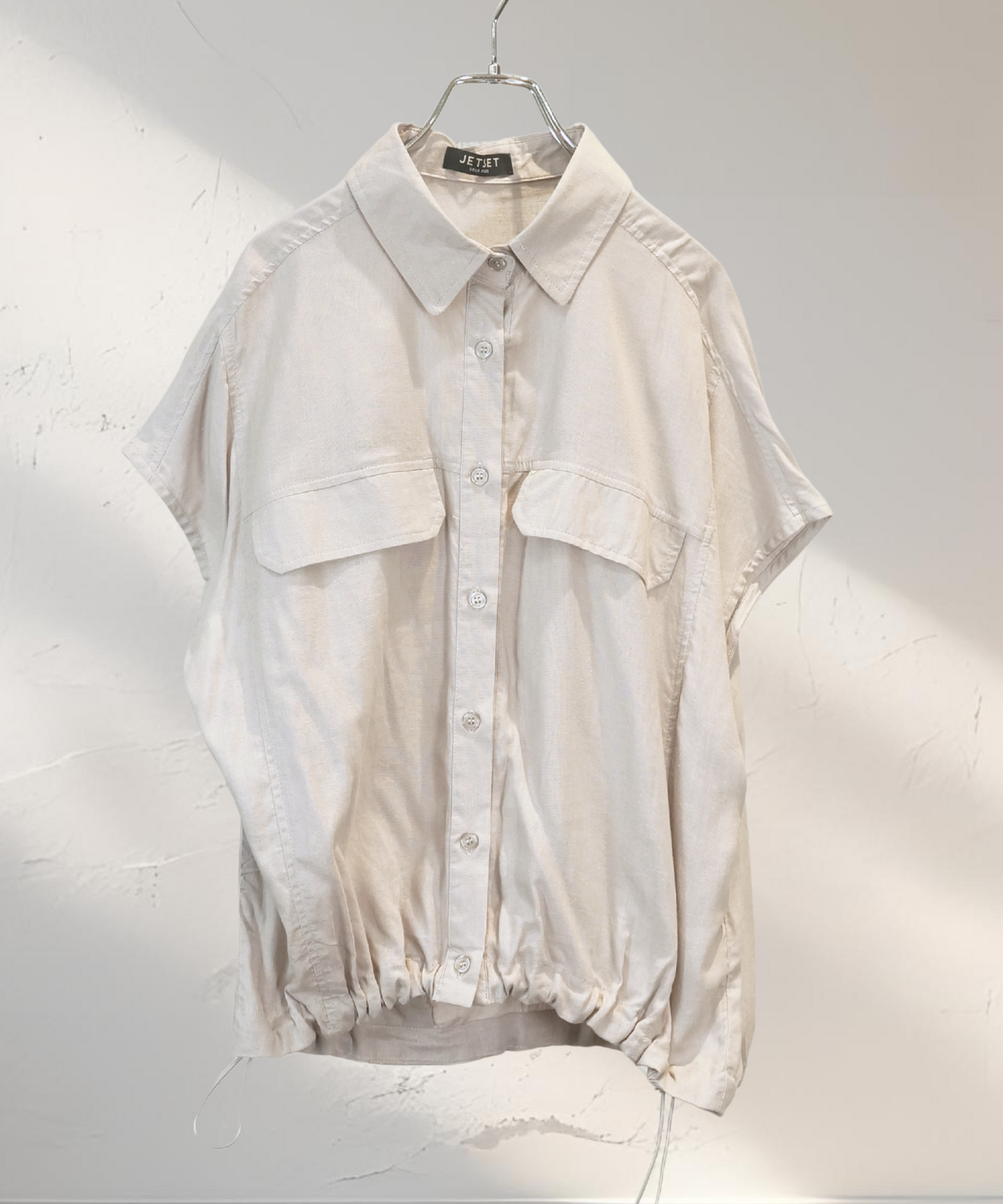 【JETSET SOLO PLUS】リネンブレンドドロストヘムシャツ