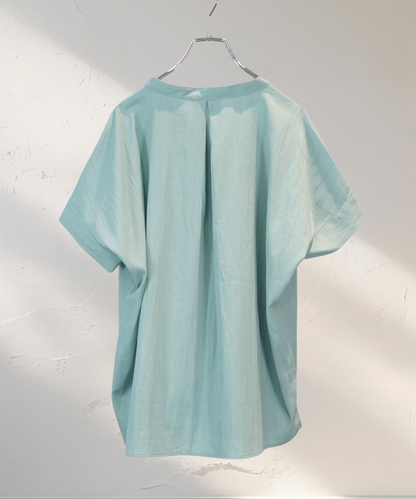 【JETSET SOLO PLUS】ドライタッチワッシャースキッパーブラウス