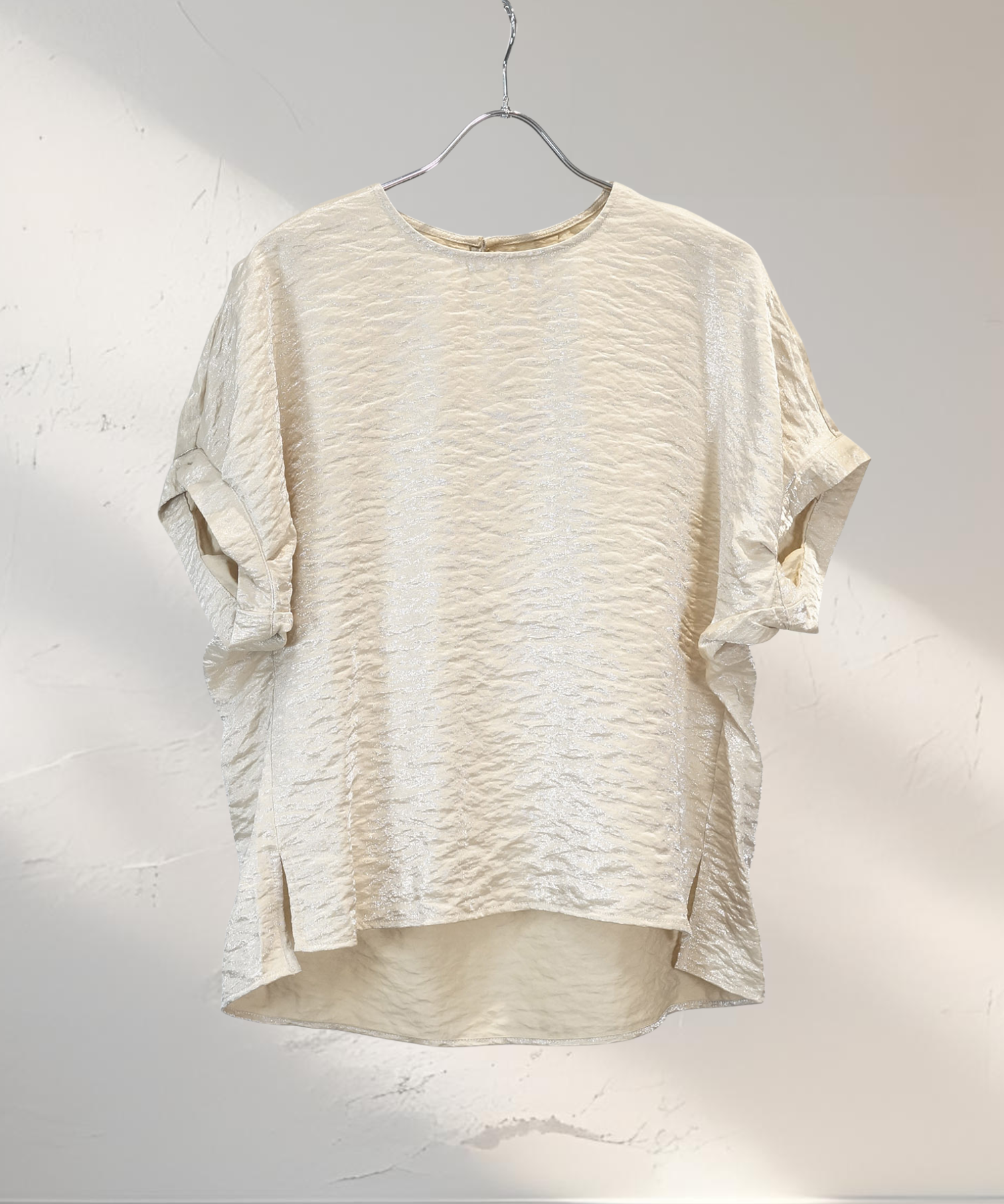 【JETSET SOLO PLUS】ラメワッシャードルマンスリーブブラウス