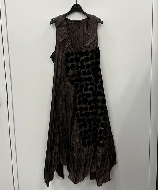 30-6338【VICTORIA C.】【周年】フロッキードットアシンメトリーワンピース