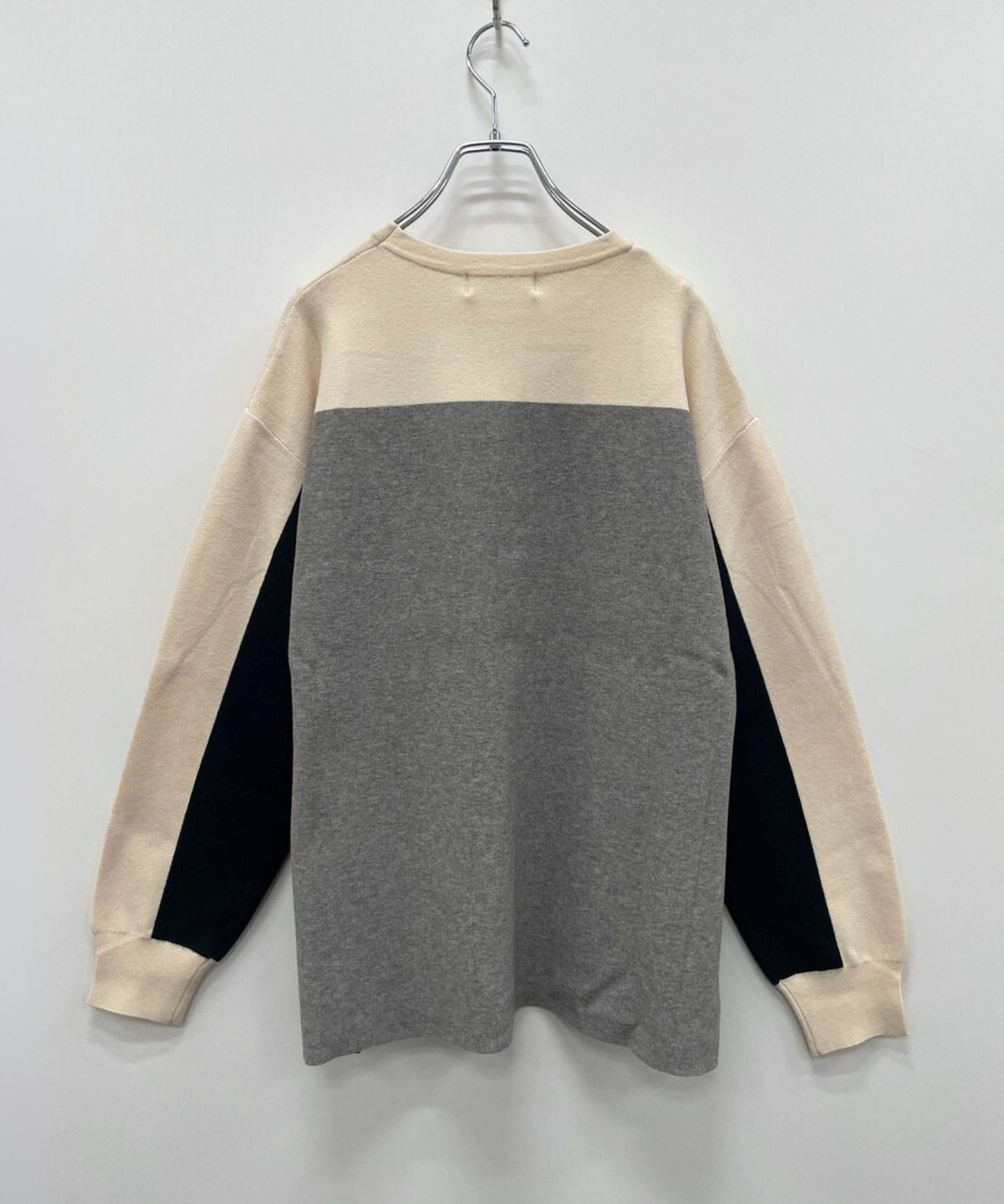 【FONT LAB】カラーブロックドロップショルダーニット