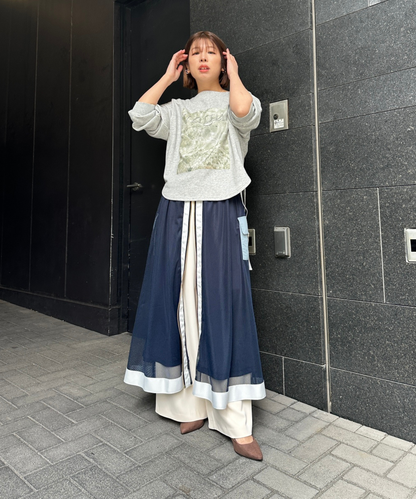 【FONT LAB】フォトプリント×ロゴボートネックスウェット