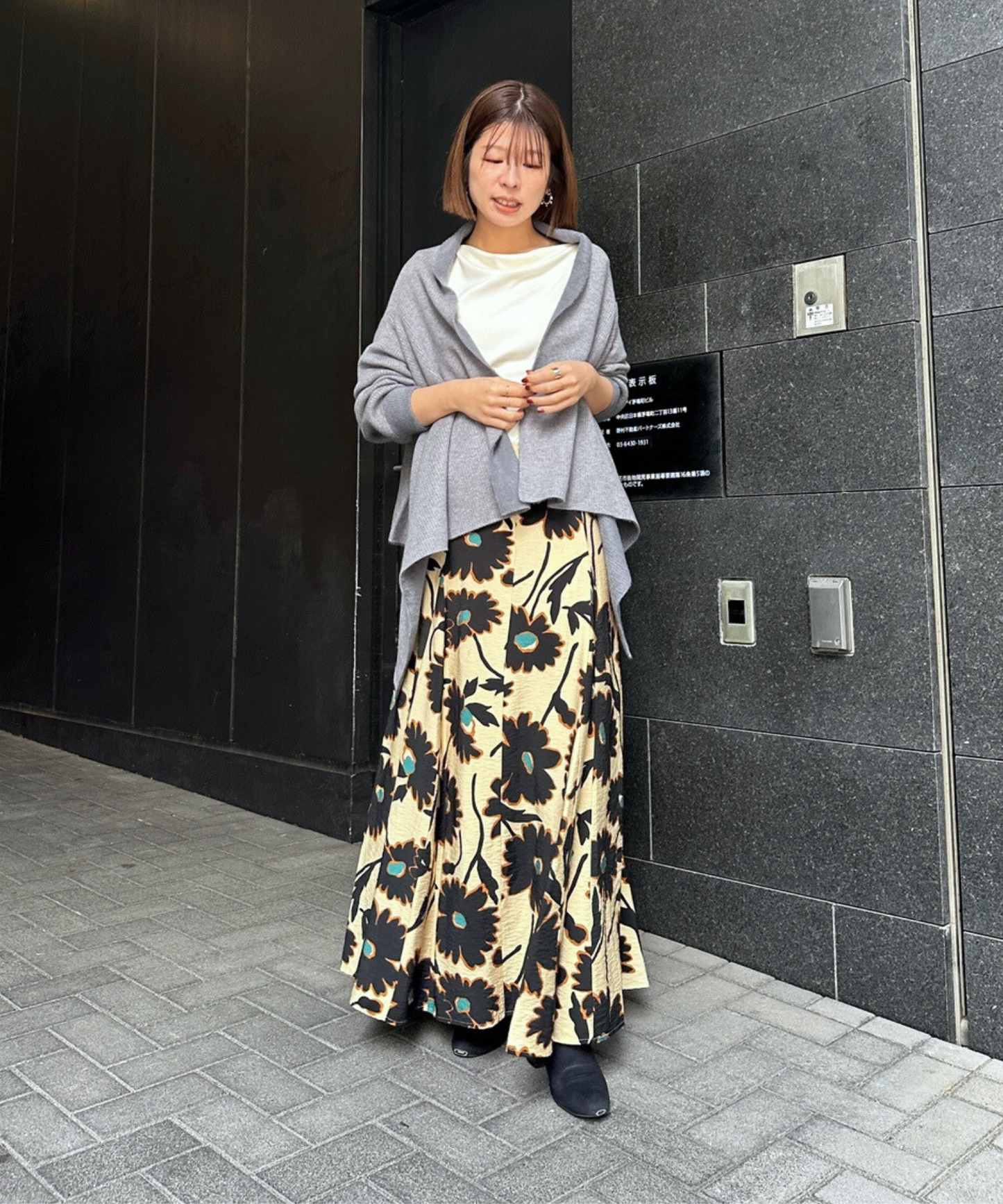 【FONT LAB】ダブルフェイスストールカーディガン