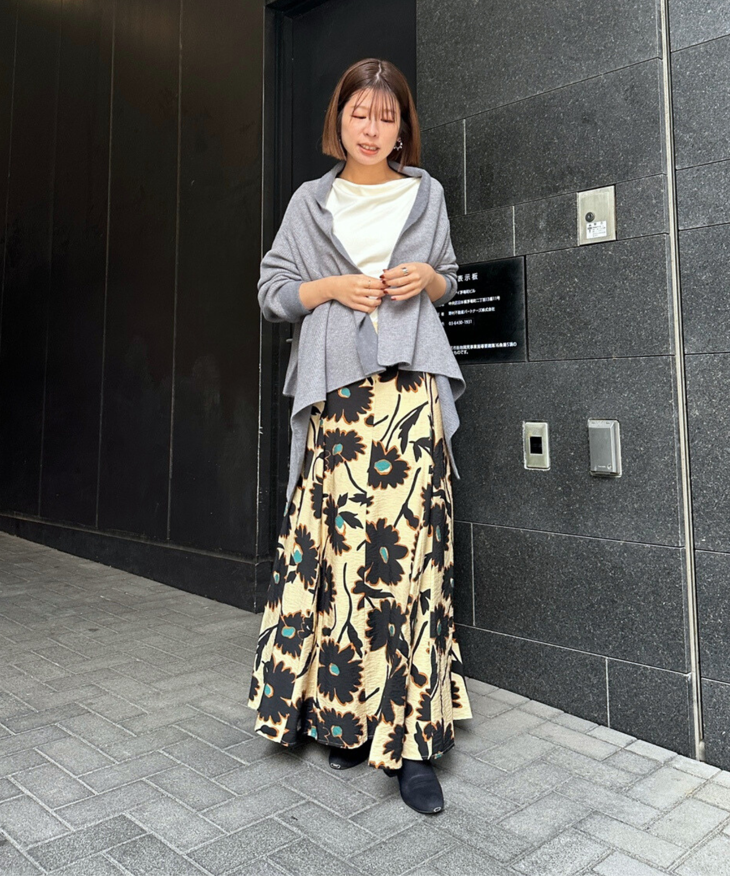 【FONT LAB】ダブルフェイスストールカーディガン