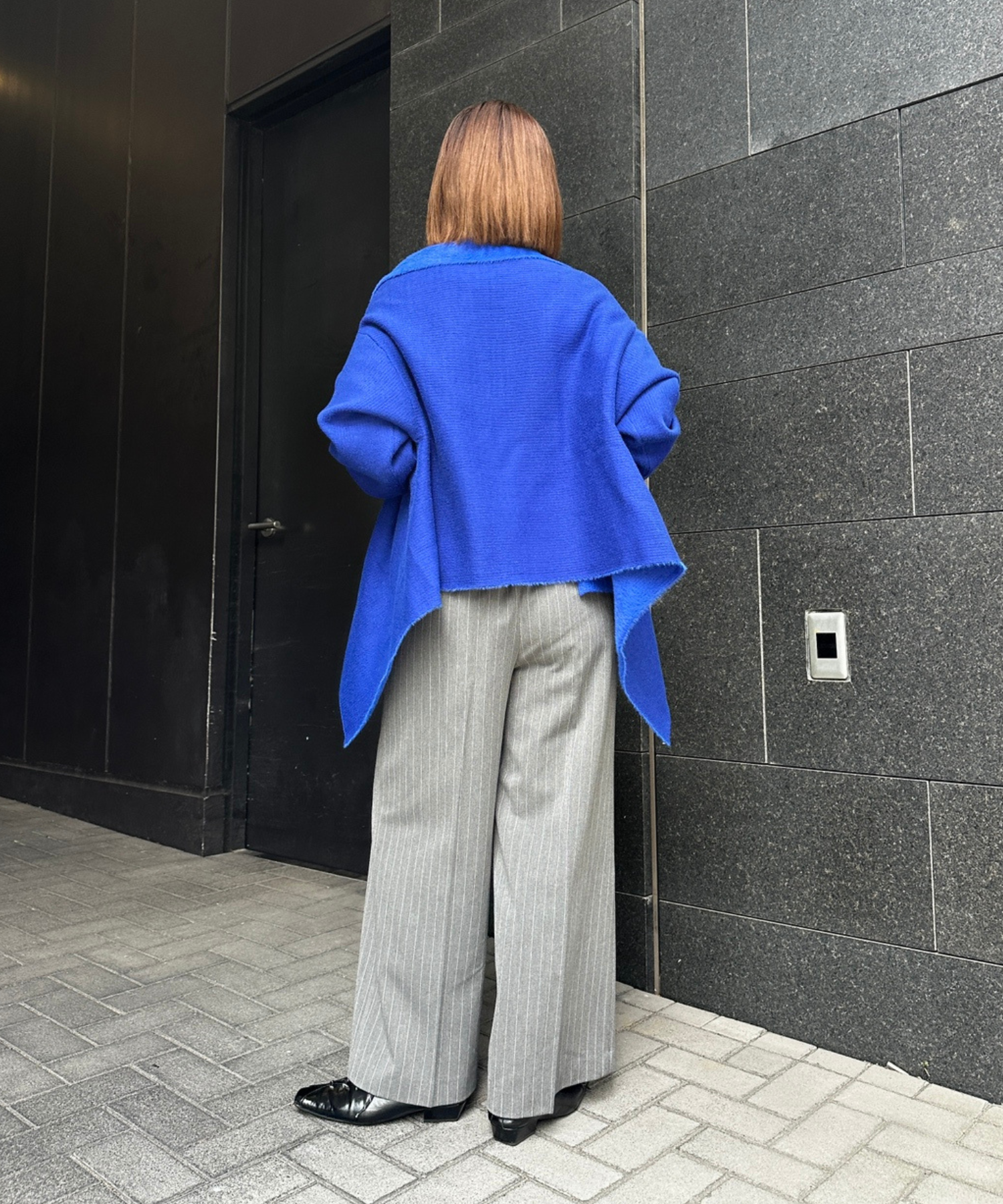 【FONT LAB】ダブルフェイスストールカーディガン