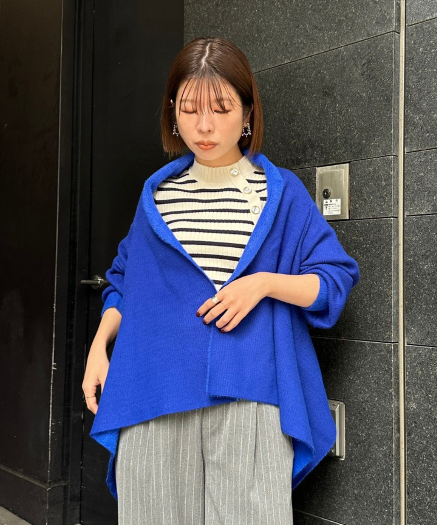 【FONT LAB】ダブルフェイスストールカーディガン