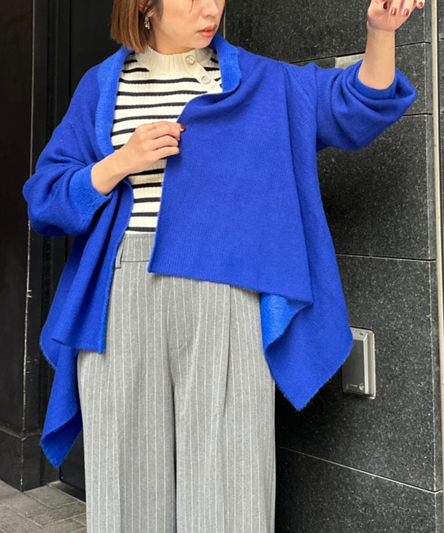 【FONT LAB】ダブルフェイスストールカーディガン