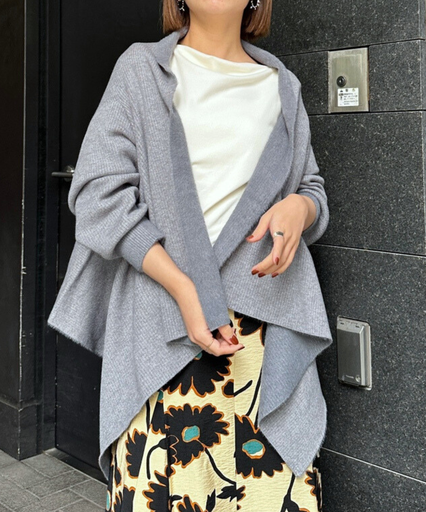 【FONT LAB】ダブルフェイスストールカーディガン