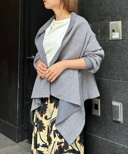 【FONT LAB】ダブルフェイスストールカーディガン