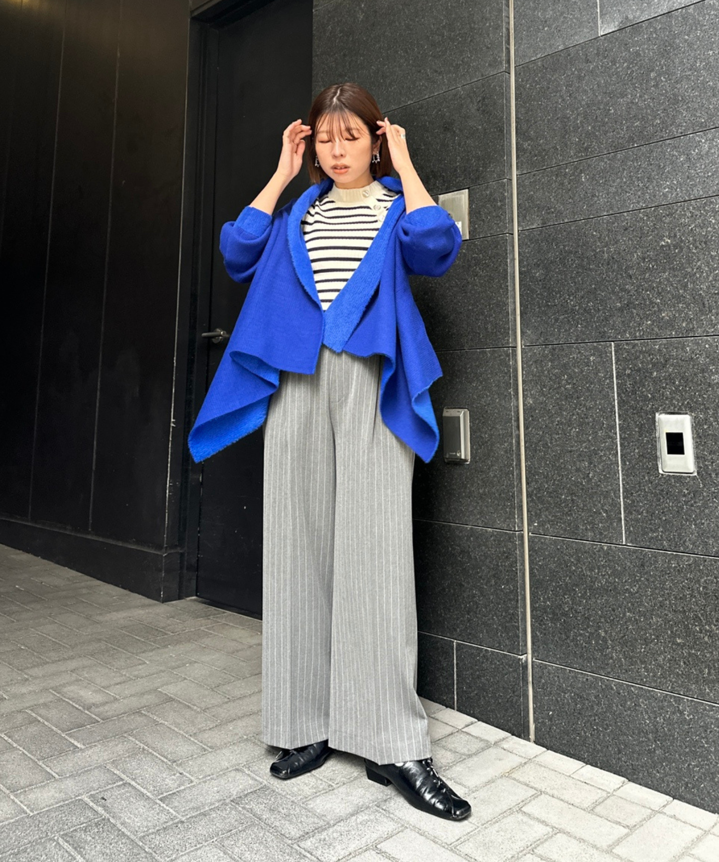 【FONT LAB】ダブルフェイスストールカーディガン