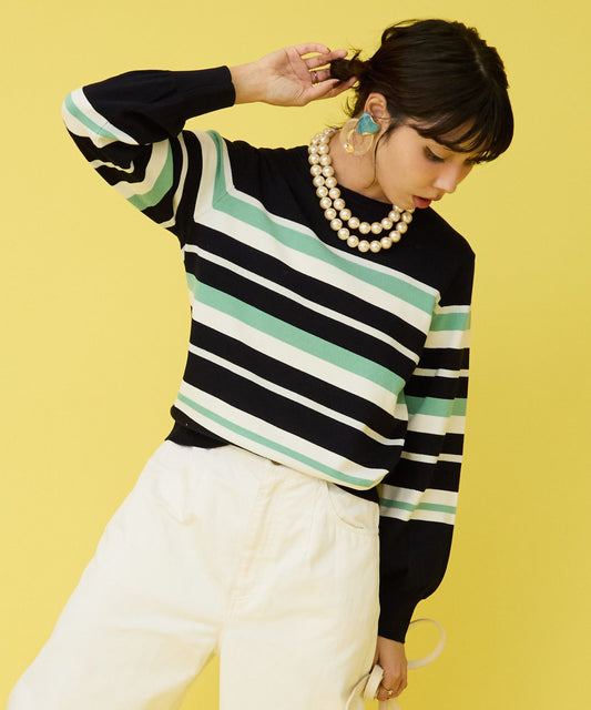 【FONT LAB】マルチボーダーラメニット