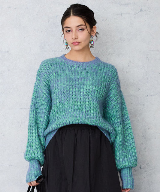 【FONT LAB】ネオンカラーMIX片畦ニット