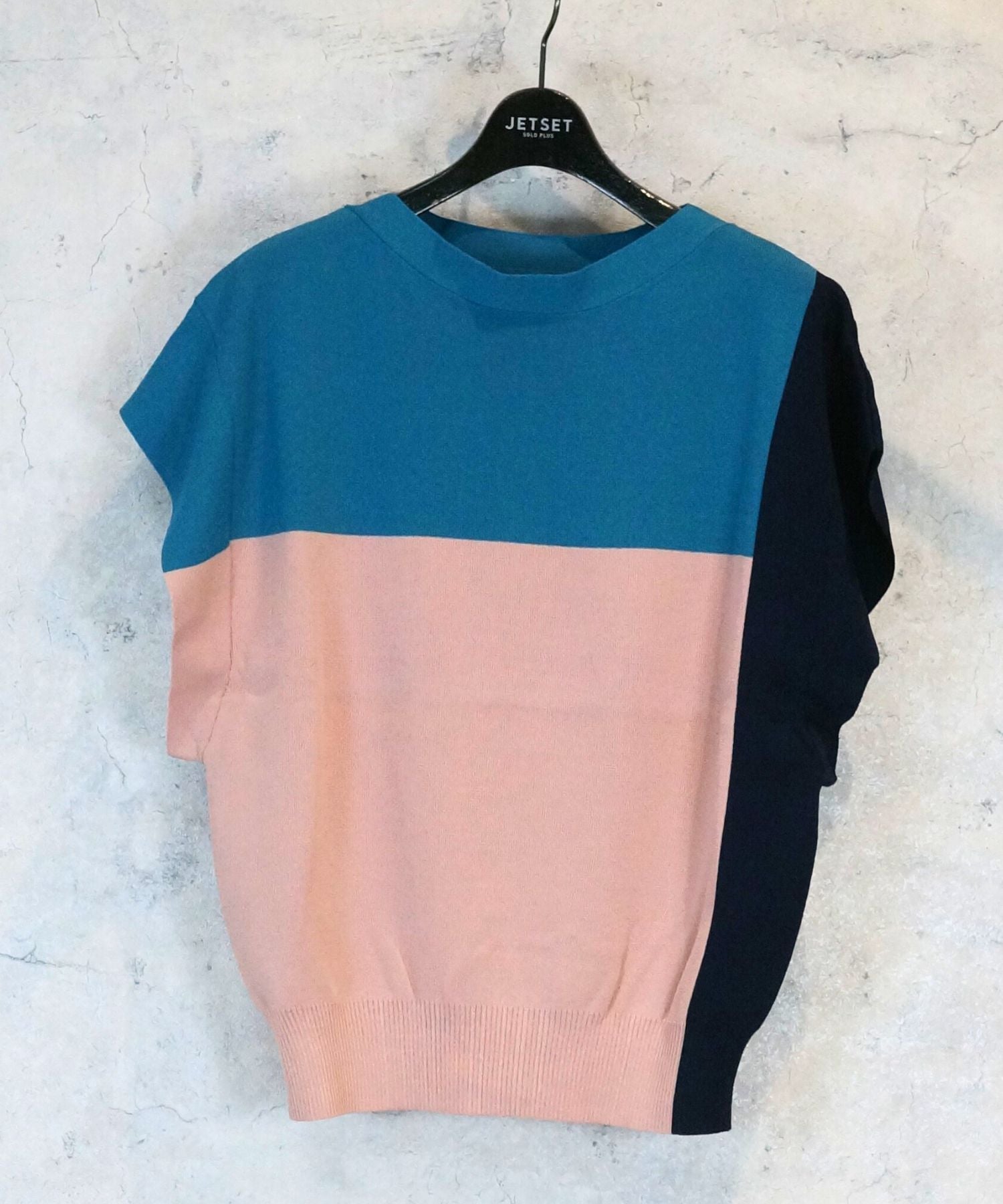 【FONT LAB】フレンチスリーブカラーブロックニット