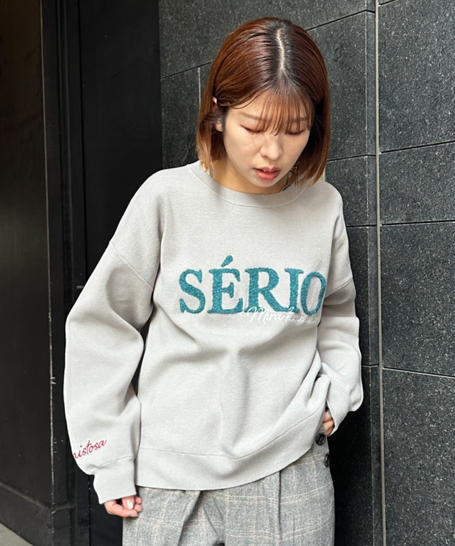 【FONT LAB】スウェットライクシェニールロゴニット