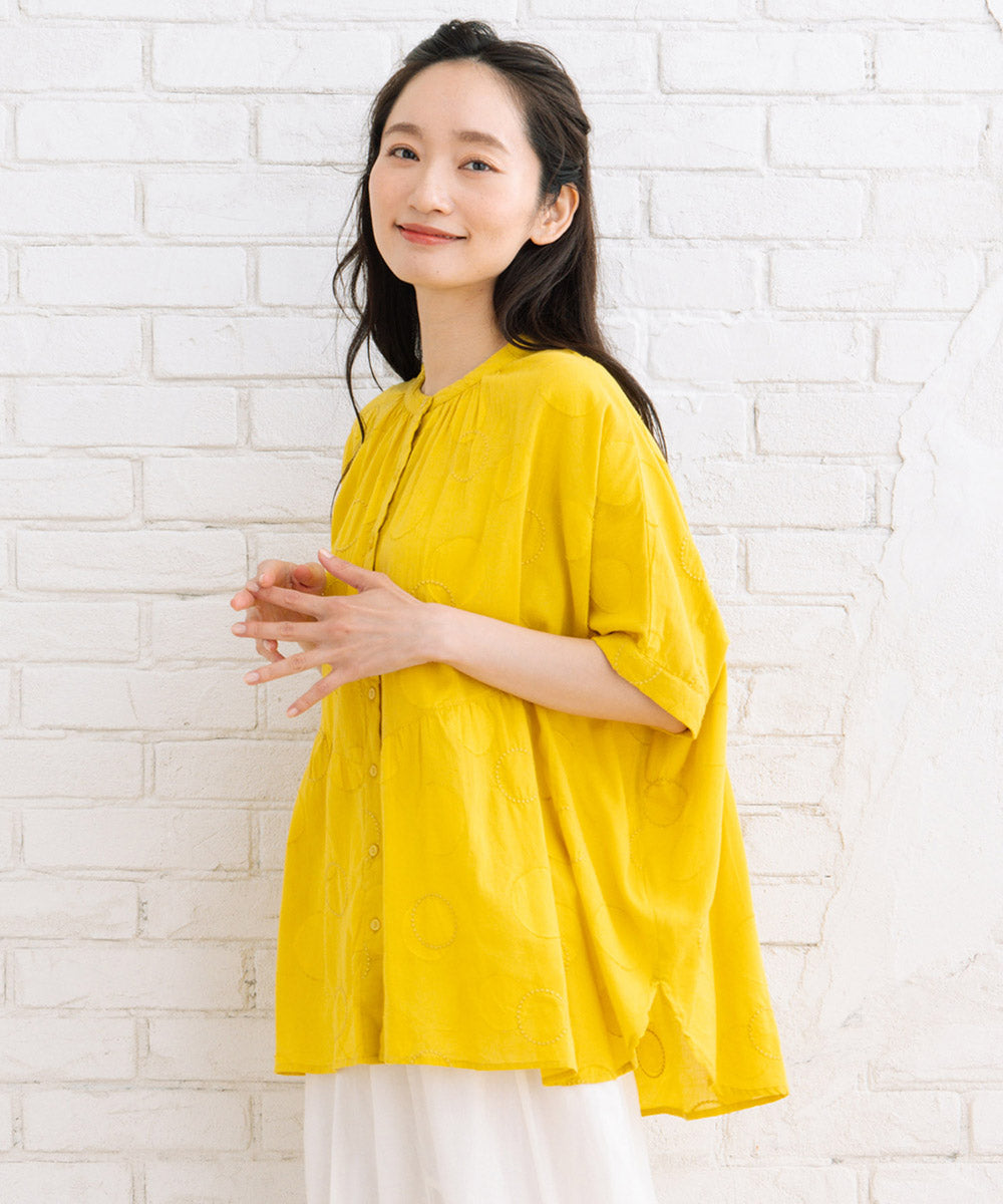 大きいサイズ レディース ジャガード ドルマンスリーブ ブラウス｜sabstreet my standard(サブストリートマイスタンダード)