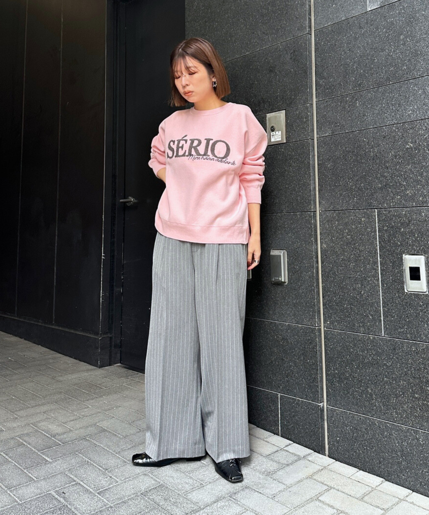 【FONT LAB】スウェットライクシェニールロゴニット