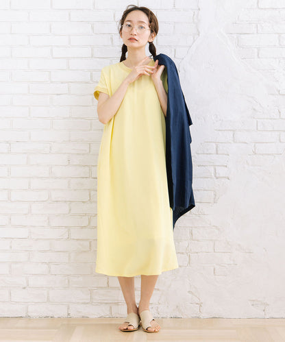 30-9697　【COOL・UV・防シワ】スムースジョーゼットリブワンピース