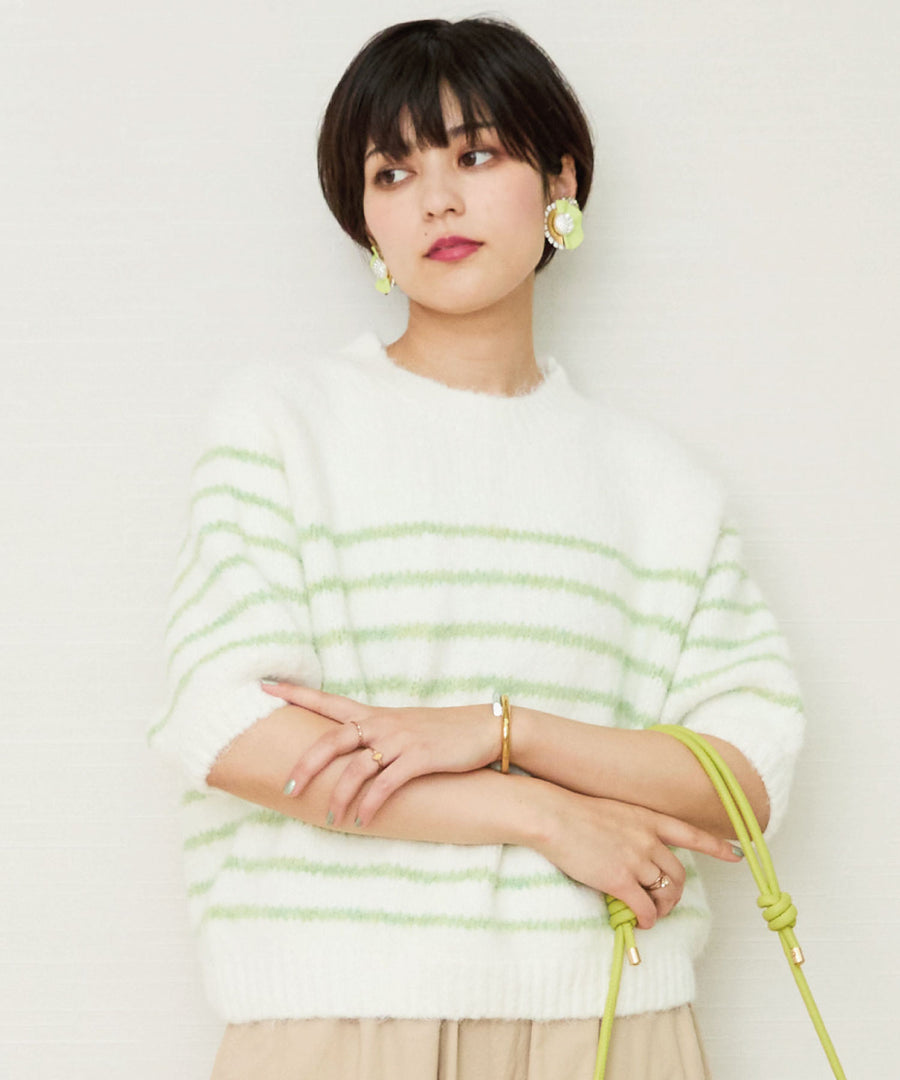 レディース トップス ニット ふわふわ 5分袖|JETSET SOLO PLUS(ジェットセットソロプラス) 公式通販|レディース ファッション きれいめカジュアル